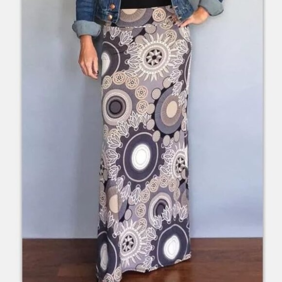 Dresses & Skirts - Women's Bohemian Print Long Maxi Skirt – 3X